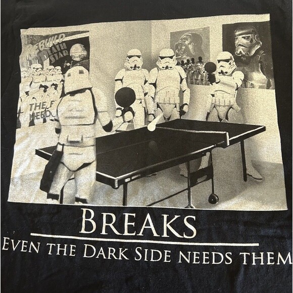 Star Wars Men's Small T-Shirt Storm Troopers Ping Pong Black Short Sleeve - Picture 4 of 4